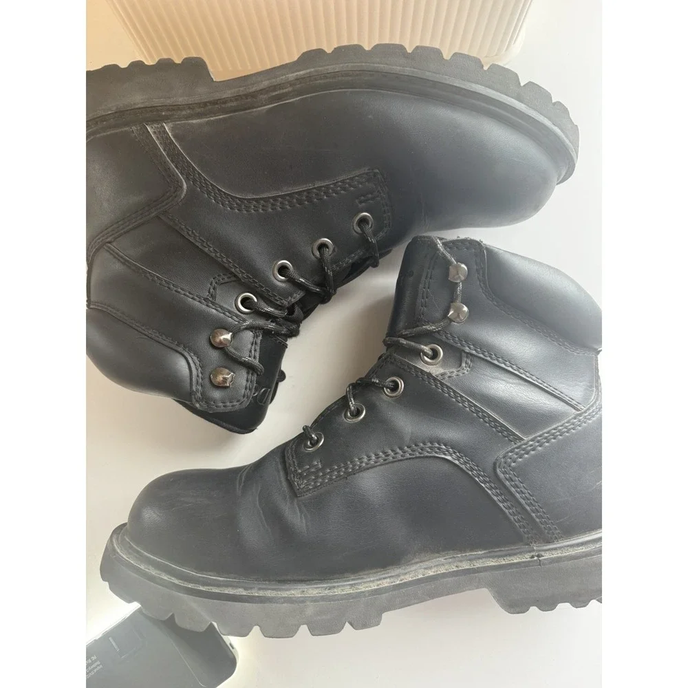 Dexter Work Safety Steel Toe Boots Oil & Skid Resistant Mens Size 8 Black